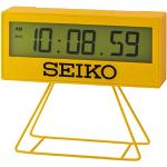 Reduzierte Gelbe Seiko Digitalwecker aus Kunststoff mit Digital-Zifferblatt mit Kunststoff-Uhrenglas 