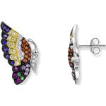 Bunte Schmetterling Ohrringe mit Insekten-Motiv vergoldet mit Zirkonia für Damen 