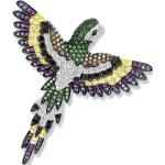 Silberne Kettenanhänger mit Papageienmotiv vergoldet mit Zirkonia für Damen 
