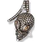 Silberne Kettenanhänger mit Maus-Motiv poliert mit Zirkonia für Damen 