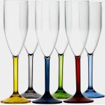 Reduzierte Marineblaue Champagnergläser mit Hafen-Motiv aus Acrylglas 6-teilig 