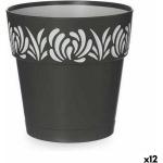 Anthrazitfarbene 15 cm Stefanplast Pflanzkübel & Blumentöpfe 15 cm aus Kunststoff mit Wasserspeicher 12-teilig 