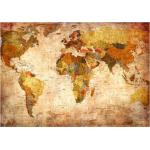 Beige artgeist Selbstklebende Fototapete mit Weltkartenmotiv 