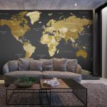 Moderne artgeist Selbstklebende Fototapete mit Weltkartenmotiv matt 