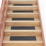 Reduzierte Graue Rechteckige Stufenmatten & Stufenteppiche selbstklebend 15-teilig 