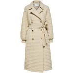 Sandfarbene Gesteppte Selected Femme Midi Trenchcoats für Damen Größe M für den für den Winter 