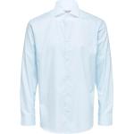 Reduzierte Hellblaue Langärmelige Selected Homme Herrenlangarmhemden mit Knopf aus Baumwolle maschinenwaschbar Größe L für den für den Herbst 