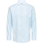 Reduzierte Hellblaue Langärmelige Selected Homme Herrenlangarmhemden mit Knopf aus Baumwolle maschinenwaschbar Größe XS für den für den Herbst 