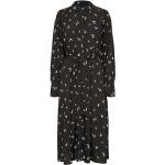 Schwarze Langärmelige Selected Femme Mini Nachhaltige Herbstkleider aus Viskose für Damen Größe L für den für den Herbst 