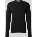 Schwarze Unifarbene Selected Homme Strickpullover aus Baumwolle für Herren Größe XL 