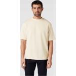 Offwhitefarbene Halblangärmelige Selected Homme T-Shirts aus Baumwollmischung für Herren Größe S 