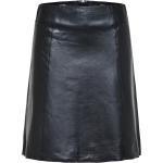 Schwarze Lederröcke mit Reißverschluss aus Leder für Damen Größe M 