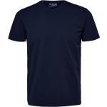 Marineblaue Kurzärmelige Selected V-Ausschnitt T-Shirts für Herren Größe S 