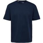 Marineblaue Selected Rundhals-Ausschnitt T-Shirts für Herren Größe S 