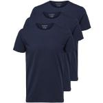Marineblaue Selected Rundhals-Ausschnitt T-Shirts für Herren Größe S 