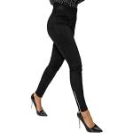 Schwarze Lederleggings mit Reißverschluss aus Veloursleder für Damen Größe XL 