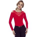 Rote Tunika-Blusen durchsichtig aus Spitze für Damen Größe S 