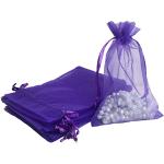 Lavendelfarbene Duftkissen & Duftsäckchen aus Organza 10-teilig zur Hochzeit 