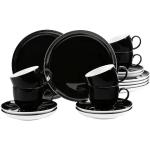 Schwarze Seltmann Weiden Lido Black Line Frühstückssets aus Porzellan spülmaschinenfest 18-teilig 6 Personen 