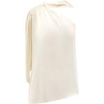 Weiße Elegante Semicouture One Shoulder Festliche Blusen aus Seide für Damen Größe L 