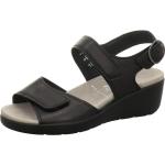 Schwarze Semler Sandaletten in Komfortweite aus Leder leicht Größe 36 mit Absatzhöhe über 9cm 