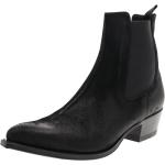 Schwarze Cowboy-Boots & Cowboystiefeletten aus Rindsleder für Herren Größe 46 mit Absatzhöhe 3cm bis 5cm 