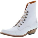 Weiße Cowboy-Boots & Cowboystiefeletten mit Schnürsenkel für Damen Größe 36 mit Absatzhöhe über 9cm 