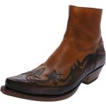 Braune Lack-Optik Elegante Sendra Boots Tang Cowboy-Boots & Cowboystiefeletten mit Reißverschluss aus Rindsleder Leicht Größe 44 