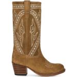 Braune Bestickte Sendra Boots Runde Cowboy-Boots & Cowboystiefeletten aus Veloursleder für Damen Größe 37 