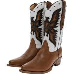 Sendra Boots Cowboy 5514 ROSMY Lederstiefel braun weiß