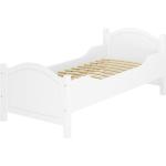 Beige Erst-Holz Betten mit Matratze aus Massivholz 100x200 