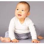 Weiße Bestickte Langärmelige Sense Organics Bio Nachhaltige Kinderlangarmbodys aus Baumwolle für Babys Größe 74 