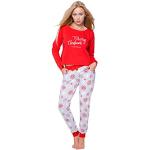 Elegante Pyjamas lang mit Weihnachts-Motiv aus Baumwolle für Damen Größe M Weihnachten 