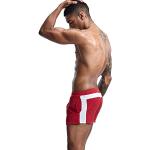 SEOBEAN Mens Low Rise Sports Training Smooth Pile Furry Shorts (XX-Large / 92-97cm, 90507 Rot)