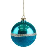 Blaue GIFTCOMPANY Runde Christbaumkugeln & Weihnachtsbaumkugeln glänzend aus Samt 