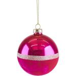 Pinke Runde Christbaumkugeln & Weihnachtsbaumkugeln glänzend aus Samt 
