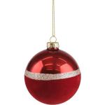 Rote GIFTCOMPANY Runde Christbaumkugeln & Weihnachtsbaumkugeln glänzend aus Samt 