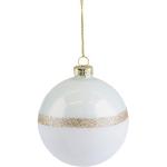 Weiße GIFTCOMPANY Runde Christbaumkugeln & Weihnachtsbaumkugeln glänzend aus Samt 