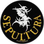 Sepultura Patch Sepultura Circular Band Logo Nue offiziell Schwarz Woven Sew on One Size