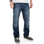 Blaue Loose Fit Straight Leg Jeans mit Knopf aus Baumwolle für Herren Weite 29, Länge 30 