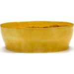 Gelbe Gestreifte Serax Salatschüsseln aus Keramik 