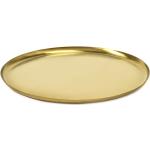 Goldene Runde Runde Tabletts 36 cm aus Edelstahl 