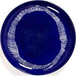 Serax Teller Feast Lapis Lazuli Swirl Stripes White