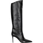 Schwarze High-Heel Stiefel mit Reißverschluss in Normalweite aus Leder für Damen Größe 36 mit Absatzhöhe über 9cm 