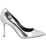 Silberne Sergio Rossi Pfennigabsatz High Heels & Stiletto-Pumps aus Leder für Damen Größe 39,5 