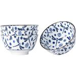 Blaue Asiatische Runde Servierschalen mit Tiermotiv aus Keramik 4-teilig 