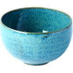 Blaue Asiatische Runde Servierschalen aus Keramik 