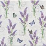 Lavendelfarbene Papierservietten mit Insekten-Motiv 20-teilig 