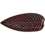 Serving dish oblong leaf Riviera 40 x 17 cm Garnet red/black