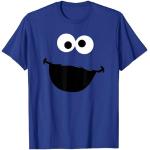 Blaue Langärmelige Sesamstraße Krümelmonster V-Ausschnitt T-Shirts für Herren Größe S für den für den Sommer 